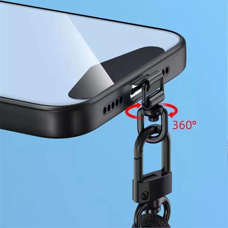 Upgrated 360 Rotatable Stainless Steel Phone Tether Tab Metal Patch Gasket Cellphone Lanyard Safety Connecter Piece New