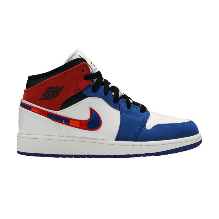 Jordan 1 Mid Rush Blue University Red (GS) 36