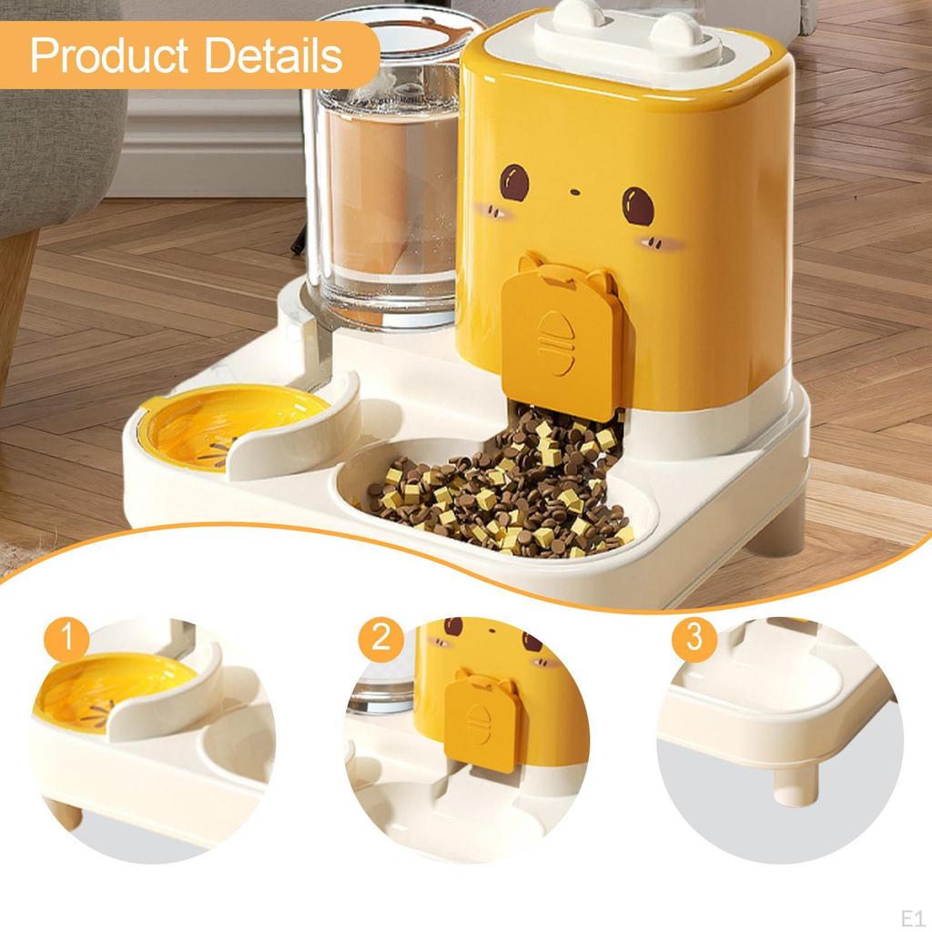 Automatischer Katzenfutterautomat und Wasserspender Haustier Praktisch Kompakt Haushalt Futterfütterung