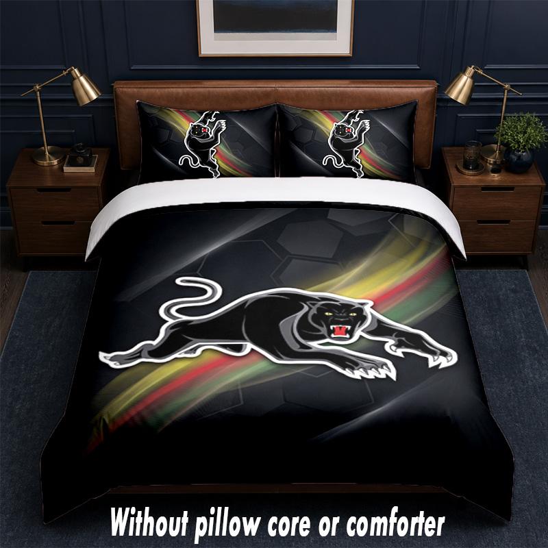 Penrith Panthers Design Bed Bedding Set 1 Duvet Cover + 2 Pillowcases Soft Breathable Household Bed Linens
