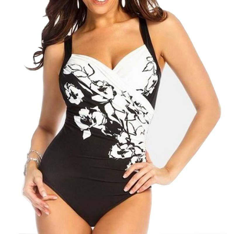 

Купальники с принтом One Piece Body Closed Women Plus Size Купальники Push Up Купальный костюм M