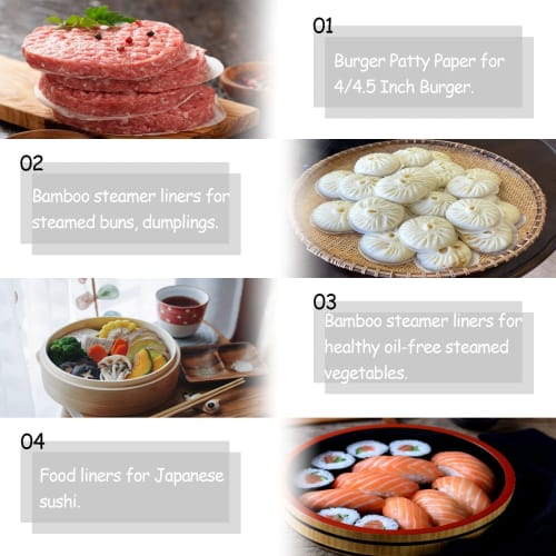 Bamboo Steamer Liners, 400 Sets, 4 Inch