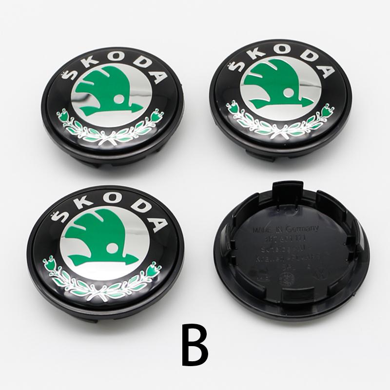 For Skoda 56mm/65mm Car Wheel Center Hub Caps Logo Rapid Kodiaq Fabia Karoq Laura Superb VRS Yeti Octavia Y1 Scala Tire Decoration