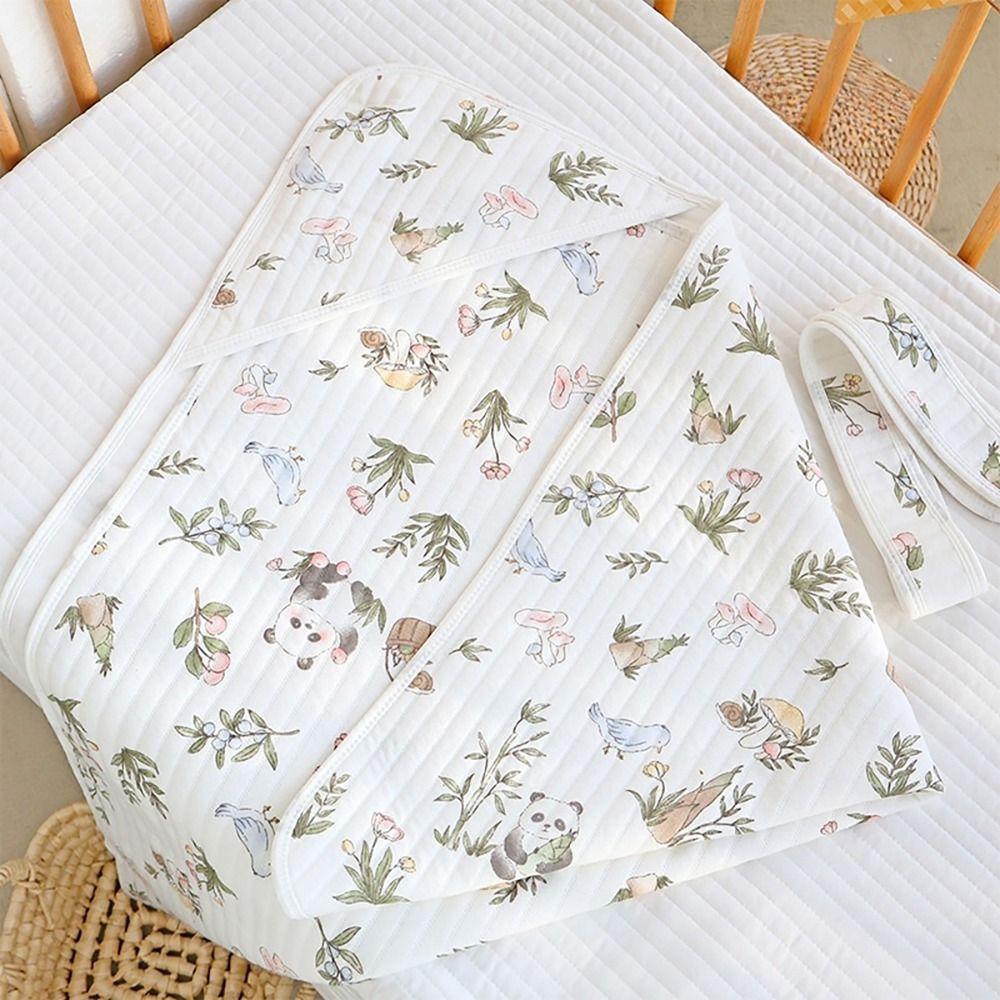 Cartoon Infant Strappy Blanket Air Filter Cotton Newborn Blanket Wraps  Outdoor