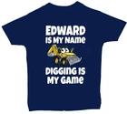 Personalised is my Name & Digging is my Game Yellow Exc Baby, Children s T-Shirt 110