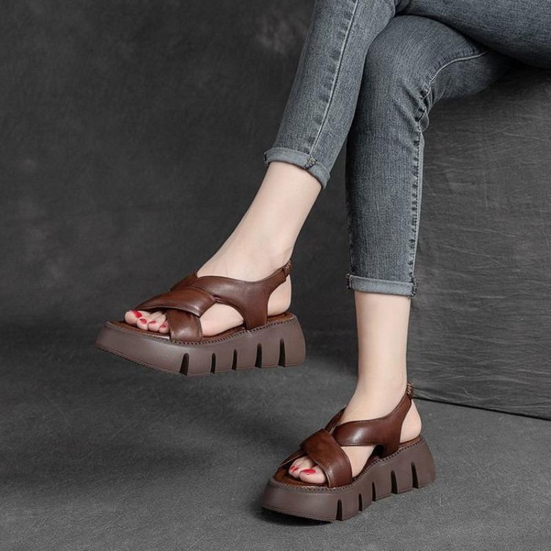 Fashion 2025 Summer New Woman Shoes Sandals Thick Heels Luxury Designer Women Wedges Platform Casual Platform Shoes Sandalias Planas