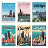 Chicago Illinois Vintage Travel Poster Metal Plaque Poster Kitchen Personalized Cinema Printed Tin Sign Poster