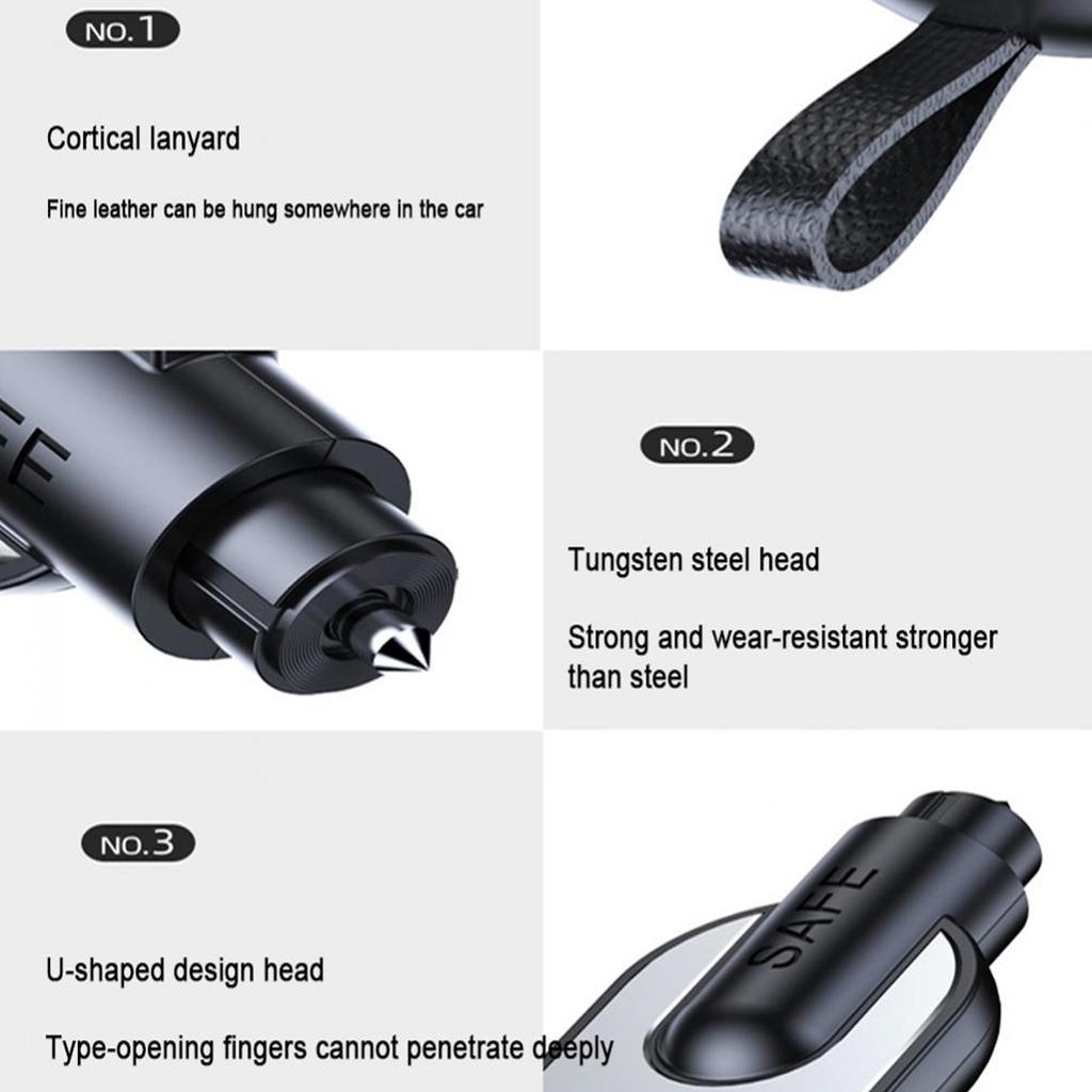 Portable Car Safety Hammer Multifunctional Glass Breaker & Seatbelt Cutter Pocket Size Lightwieght for Emergency Escapes