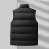 Herren Freizeitweste 2025 Herbst und Winter Neu Stehkragen Warm Fleece Baumwolle Einfarbig Große Größe Locker Baumwollweste