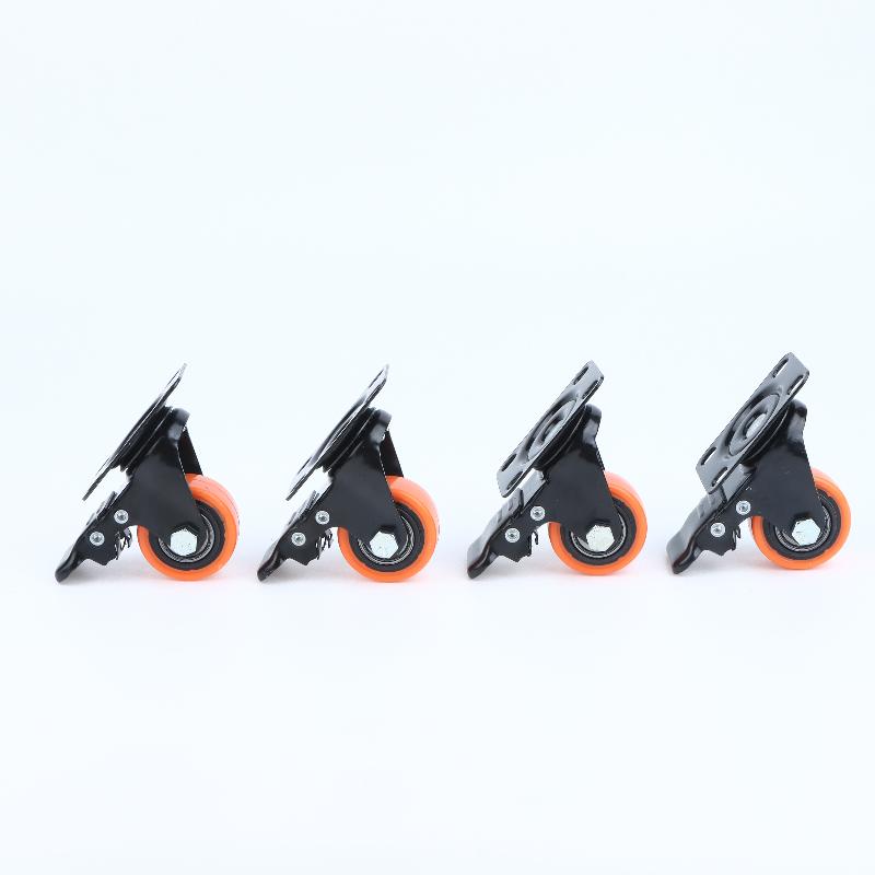 1.5 Inch Swivel Castor Wheels 2/4Pcs Shock Absorbent Rubber Brake for Trolley Indoor Furniture