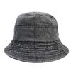 Retro Washed Denim Fisherman Hat Children Show Small Face Plain and Versatile Casual Sunshade Anti-sun Basin Hat