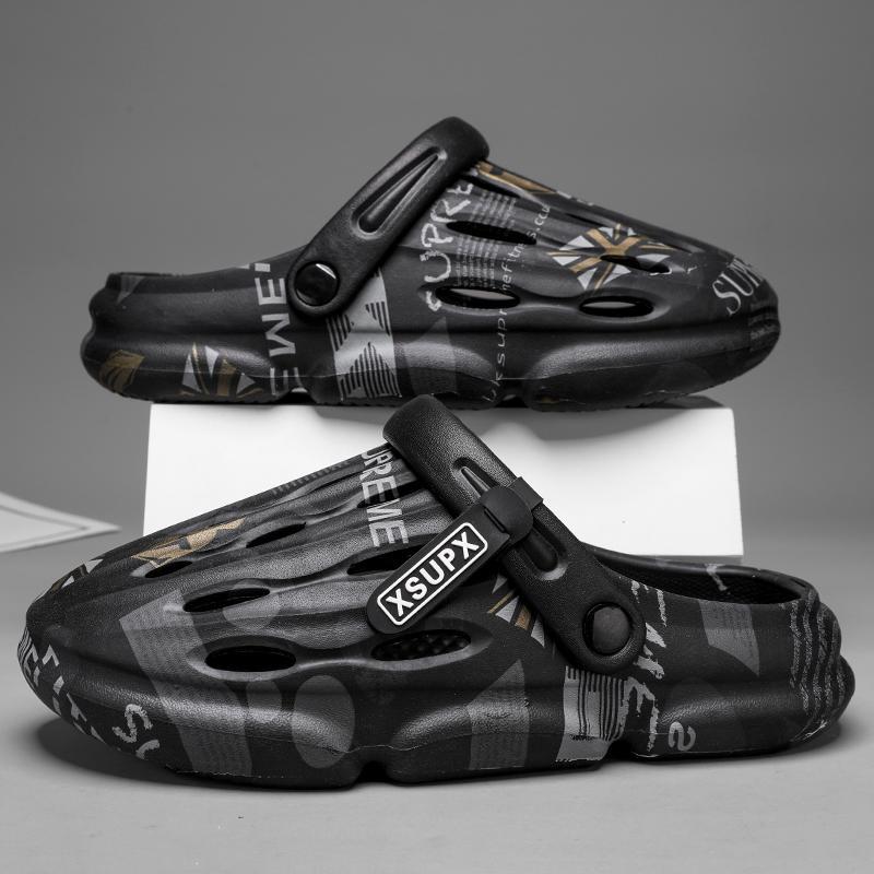 

Spot platform sports dual-purpose beach shoe head slippers sandals men s outdoor two wear, stepping on shit feeling hole shoes 45