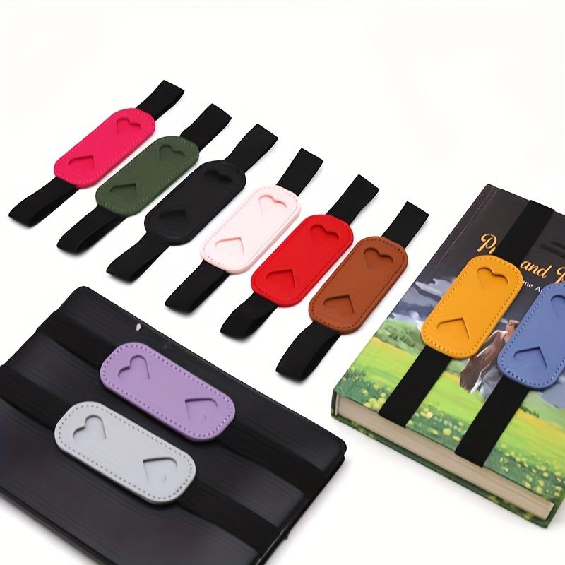 1pc Heart-Shaped PU Leather Elastic Band Pen Clip, Notebook Holder, Pen Insert, Simple PU Leather Pen Accessory for Pocket