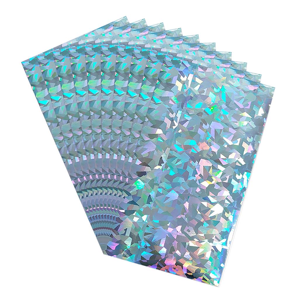 10Pcs Holographic Adhesive Film Flash Lure Tape Flash Artificial Fish Skin DIY Jig Sticker for Fishing Lure Making DIY
