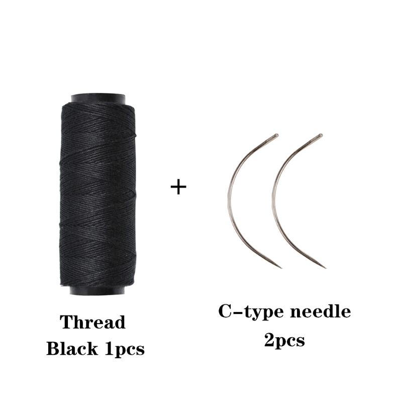 

1 Pcs Weaving Threads With 2 Pcs C Shaped Needles Hair Salon Supplies Crochet Hook Needle Wig Making Kit Hair Extension Tools