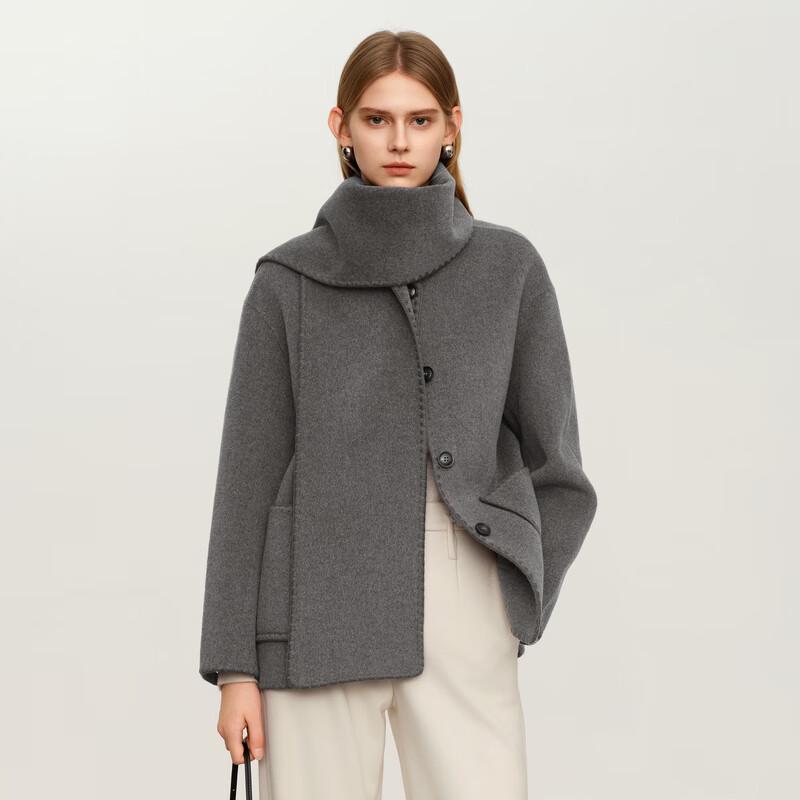 Elva' Island Women's 100% Wool Double-faced Short Coat