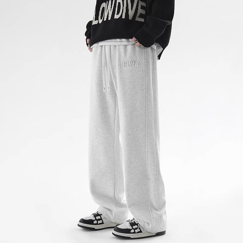New trendy sweatpants men's new casual pants large size loose straight pants spring wide-leg pants