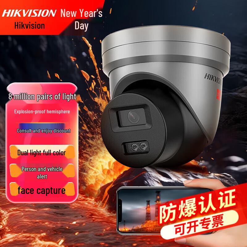 

HIKVISION 8MP Outdoor Explosion-Proof IR Dome Camera CN plug (adapter included)
