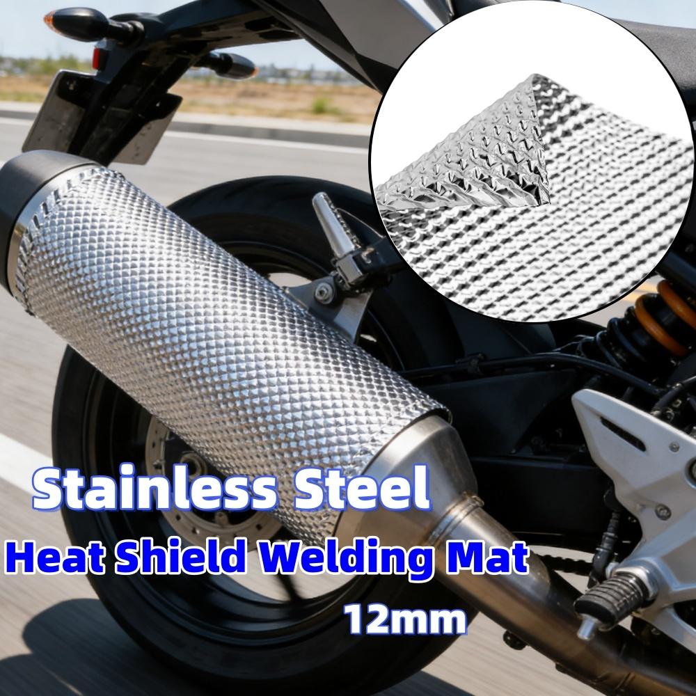 Escudo térmico de aluminio repujado para coche, turbo de motor, bajante, colector, escudo térmico de escape para motocicleta, acero inoxidable 30x60cmBuen producto