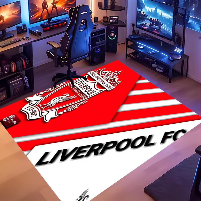 1pc Liverpool FC logo Entrance Mat, Non-Slip Mat Area Rug,Room Decor, Outdoor Decor, Kitchen Rug,Doormat - Machine Washable, Easy to Clean