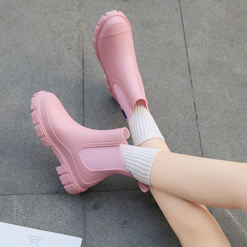 [59% Repurchase Rate] New Rain Shoes Women's Adult Women's Foreign Style Fashion Non-slip Martin Rain Boots Short Outside