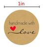 Party Supplies Bag 3 Types 500pcs/roll Inch Round Natural Kraft Handmade Stickers for Wedding Decor Cookie Gift Bag Packaging