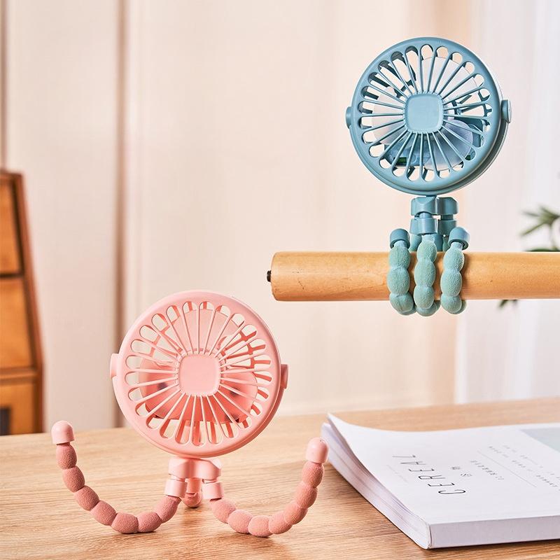 Multi Functional Student Baby Stroller Portable USB Rechargeable Lithium Battery Octopus Mini Fan