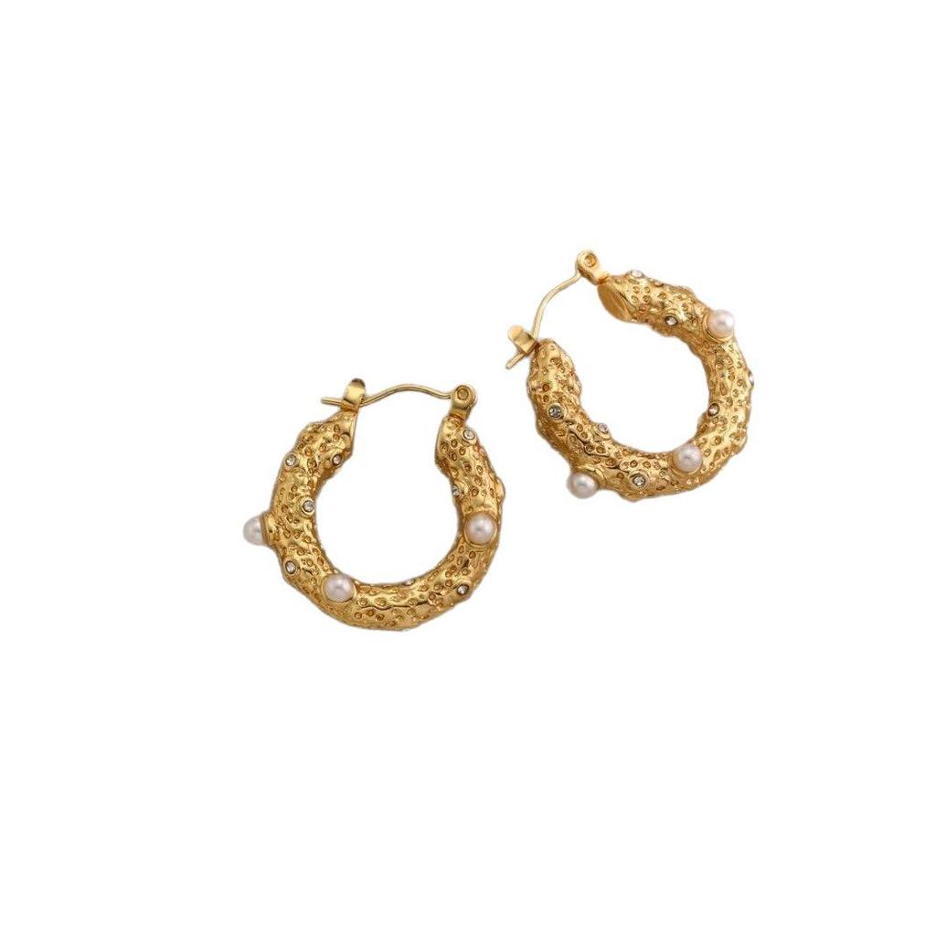 18K Gold-Plated Titanium Steel Irregular Geometric Earrings for Women