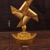 Golden Alloy Rotating Windmill Treasure Bowl: Creative Metal Wealth Ornament