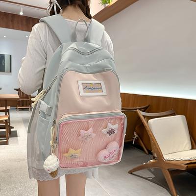 Жіночий шкільний рюкзак великої місткості Color Block