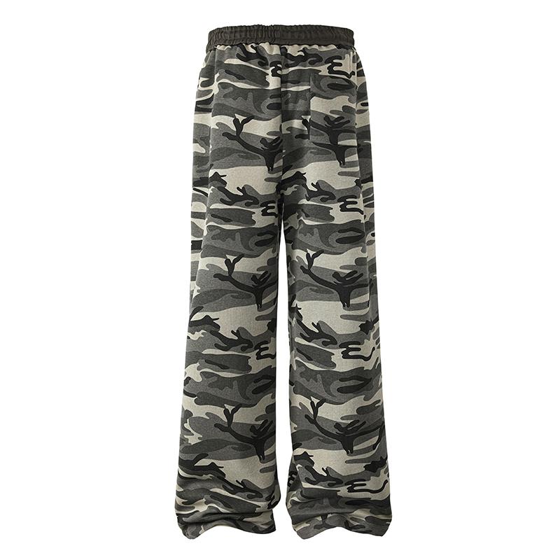 2025 Men Camouflage Baggy Cargo Pants Men's High Rise Trousers Straight Wide Leg Oversize Pants Autumn Men Vintage Y2K Pants