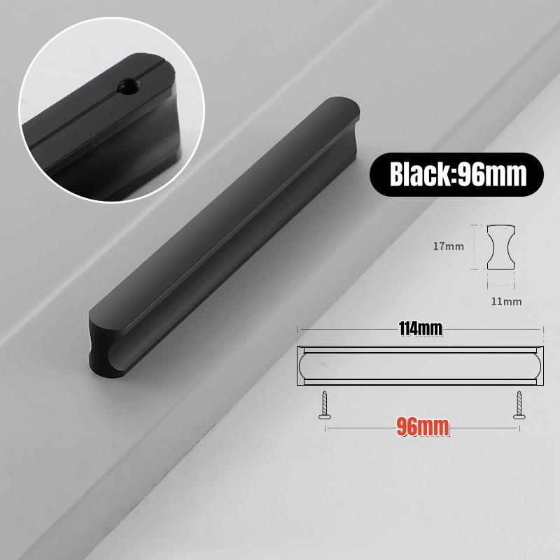 Modern Solid Aluminum Alloy Cabinet Handles with Screws,Simple Furniture Door Handle,Kitchen Cupboard Knob,Wardrobe Drawer Pulls