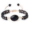 Double-layer woven bracelet, natural stone bracelet, agate and turquoise woven tiger's eye bracelet