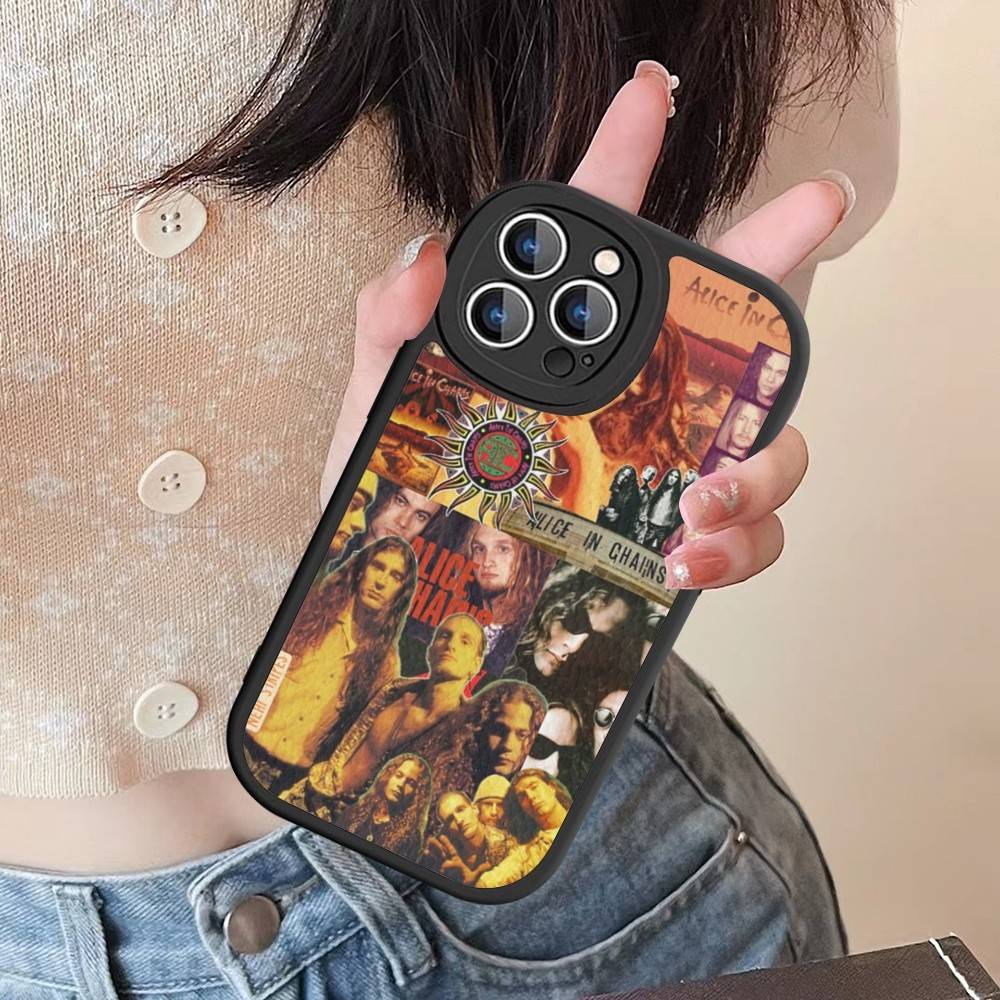 

Music A-Alice In C-Chains Phone Case For IPhone 16 15 14 13 12 11 Pro Max Plus 16E Soft Leather Cover iPhone 16 plus