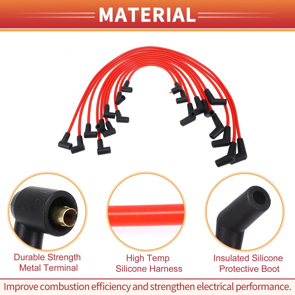 ACROPIX 10-Pack Spark Plug Coil Wire Ignition Coil Harness Cable for Ford F-150 1979-1995