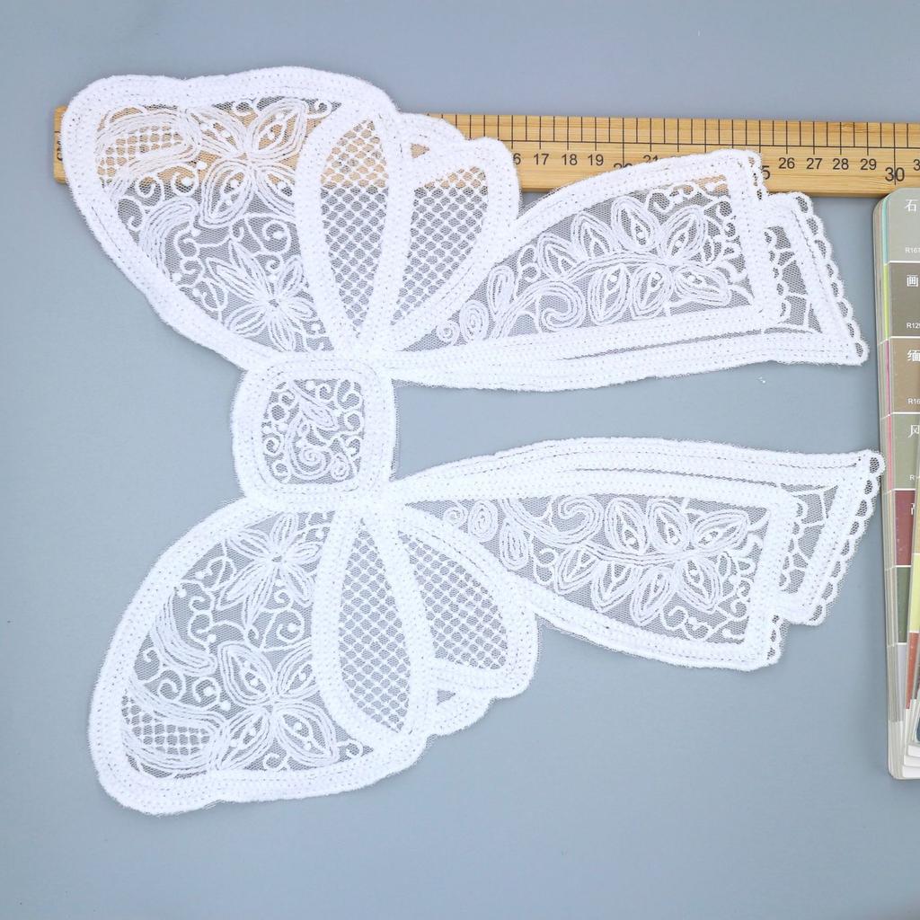 Milk Silk Embroidered Collar Flower, Pocket Decoration Sticker, Clothes Patch Sticker, Flower Bow Clothing Accessories