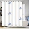 Blue Dog Print Shower Curtain Bathroom Decor Waterproof Fabric 3D Printed Bath Accessories Home Supplies White