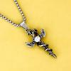 Antique Titanium Steel Viking Cross Necklace For Men Fade Resistant Pendant Jewelry