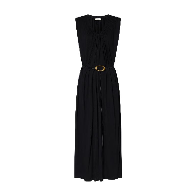 

Edition Women s V-Neck Pleated Sleeveless Maxi Dress S
