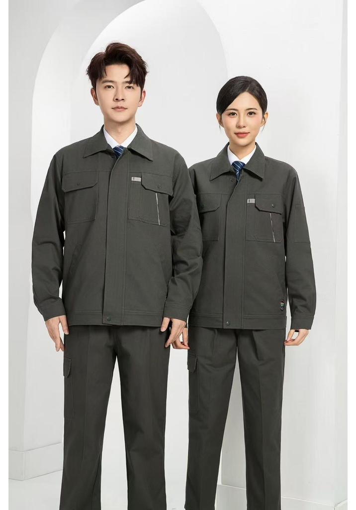 Durable Cotton Workwear Set: Anti-Scald, Long Sleeve, Wear-Resistant Clothing for Auto Repair and Electric Welding