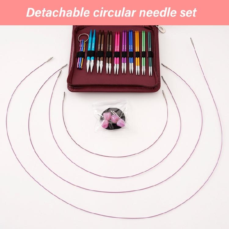 9 Pairs of Interchangeable Circular Knitting Needle Set for Knitting Sweater Sock, Aluminum Circular Knitting Needle Set