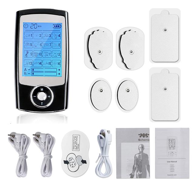 Tens Muscle Stimulator 16 Mode Electric EMS Acupuncture Body Massage Digital Therapy Slimming Machine Electro Stimulator