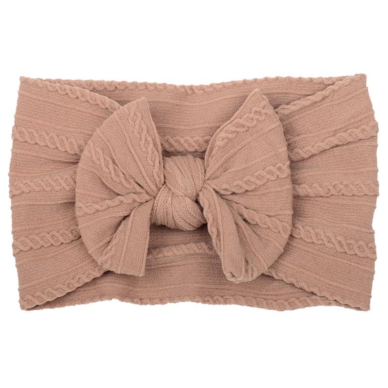 Solid Color Bow Baby Headbands, Soft Elastic Nylon Wide Hairbands for Infants