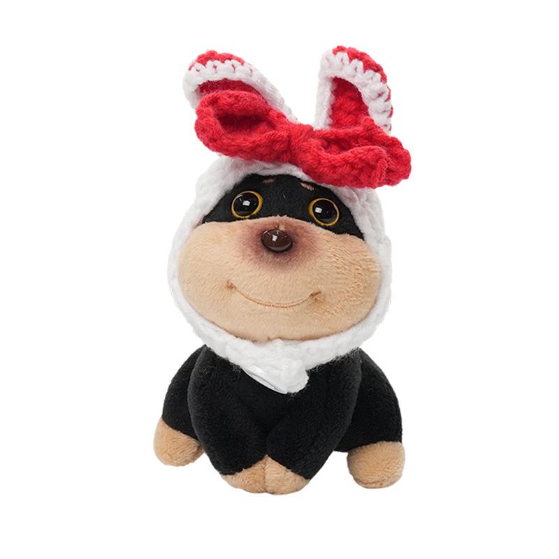 Plush Bee Dog Car Ornament - Cute Lying Doll for Console Display