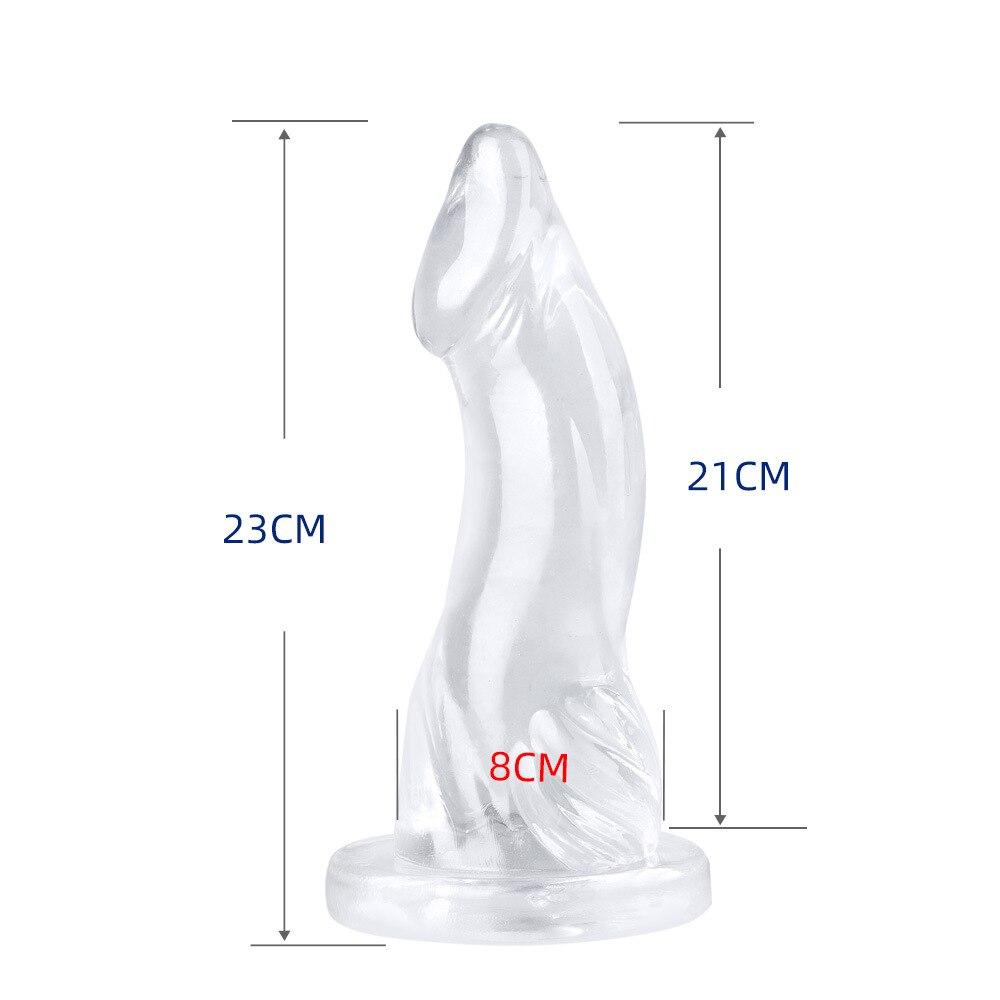 Transparenter TPE-Buttplug Masturbationsgerät für Frauen Fisting Sexspielzeug für Erwachsene Realistischer Penis Umschnalldildo BDSM Femdom