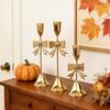 Christmas Bows Candlestick Holders Iron Metal Taper Candle Holders Decorative Candle Stands for Wedding,Home Decorations