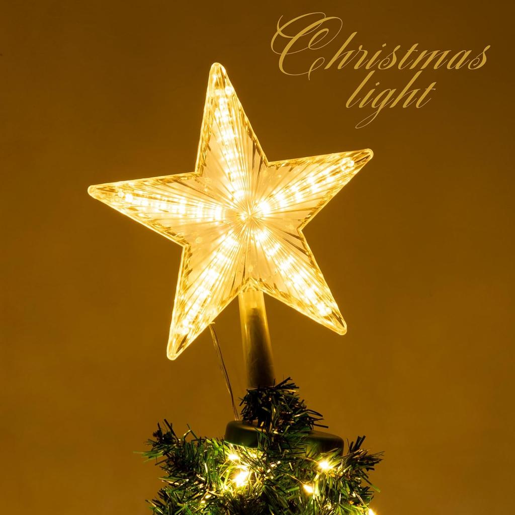 Christmas Decoration Glowing Tree Topper Glitter Shining Star Xmas Tree Ornaments for Home Decor Navidad New Year 2026 Gift