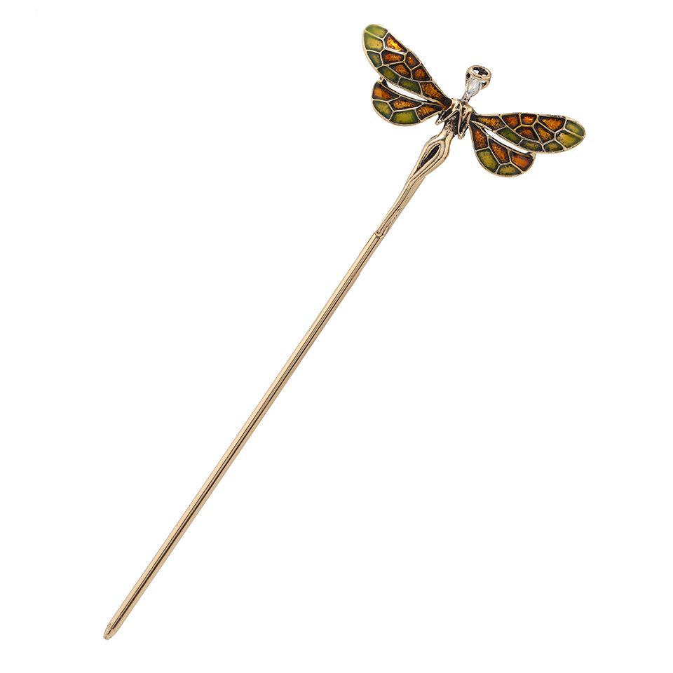 Retro Glazed Elf Hairpin: European & American Fashion Copper Design Updo Hair Clip