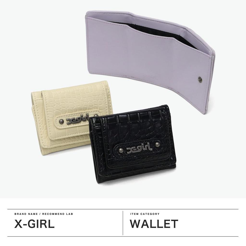 Mills Logo Faux Croco Mini One Size X-girl Wallet, 105254054018, Black,