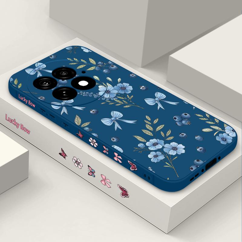 Case For OnePlus 15 13 12 Blueberry Bowknots Floral Pattern Shockproof TPU Silicone Soft Cover For Oneplus Nord 5G 13R 12R 11R